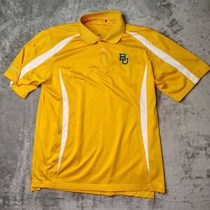 Baylor Bears Ping Polo Shirt Mens L Yellow Golf Performance‎ Preppy Embroidered